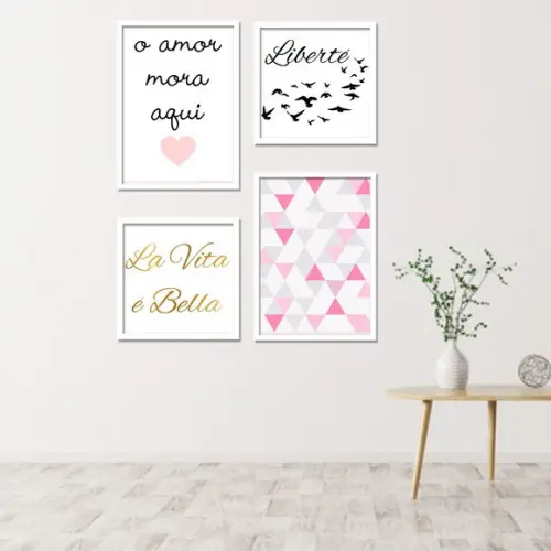 4 Quadros Digitais - Liberté La Vita É Bella