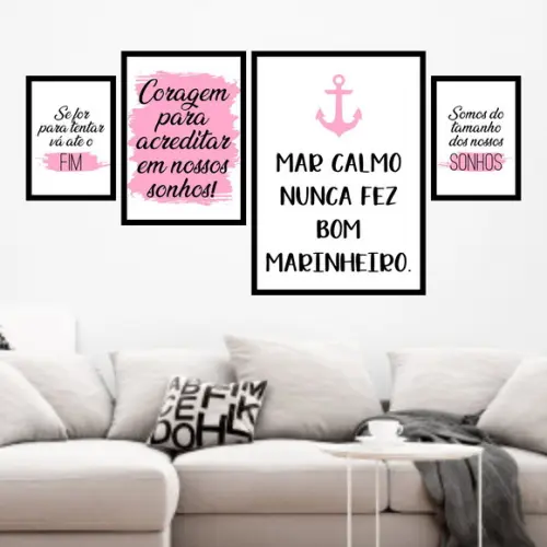 4 Quadros Digitais - Mar Calmo Nunca fez bom Marinheiro