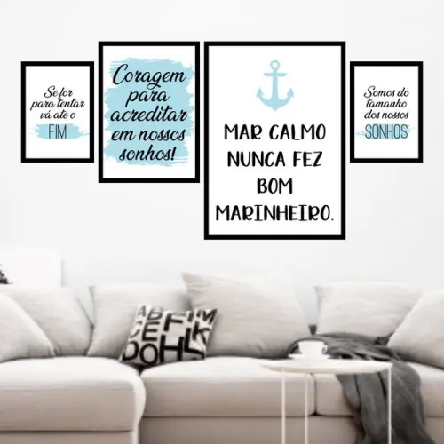 4 Quadros Digitais - Mar Calmo Nunca fez bom Marinheiro