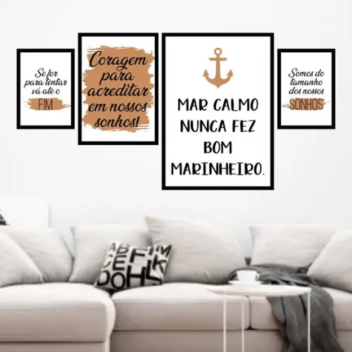 4 Quadros Digitais - Mar Calmo Nunca fez bom Marinheiro