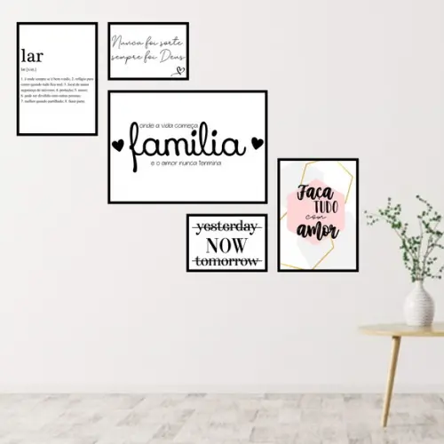 5 Quadros Digitais - Família Now Amor Deus