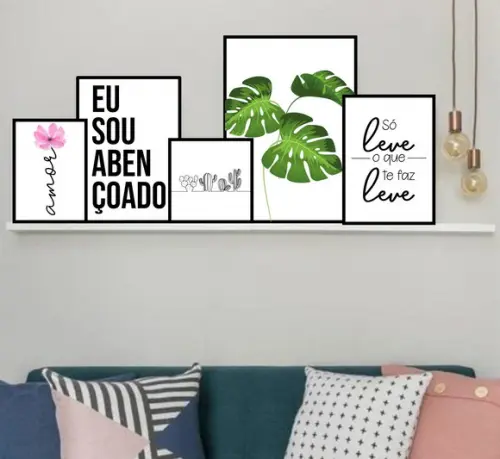 5 Quadros Digitais - Leve Costela Adão Amor Sou abençoado