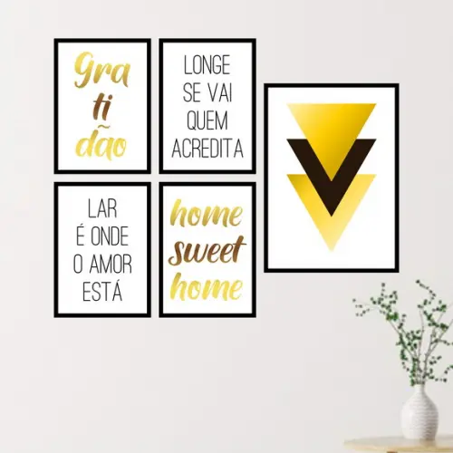 5 Quadros Digitais - Triângulos Lar Gratidão