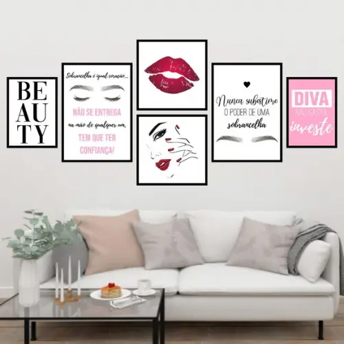 6 Quadros Digitais - Sobrancelha Beauty Diva Maquiagem