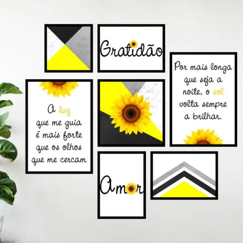 7 Quadros Digitais - Girassóis