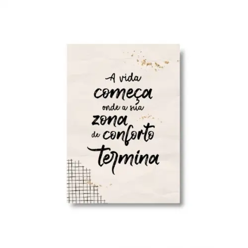 Arte Digital Quadro - a Vida Começa Onde a Zona de Conforto