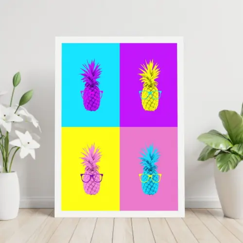 Arte Digital Quadro - Abacaxi Pop Art