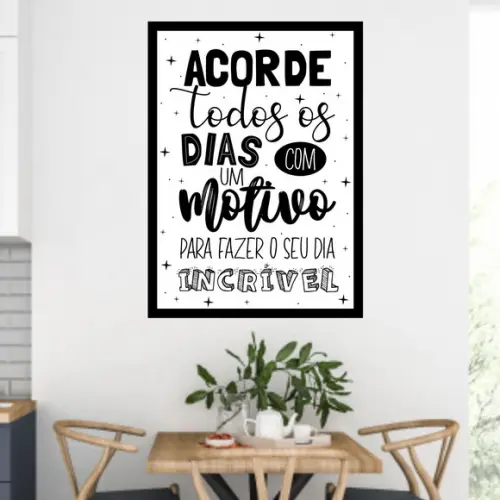 Arte Digital Quadro - Acorde todos os dias com um motivo