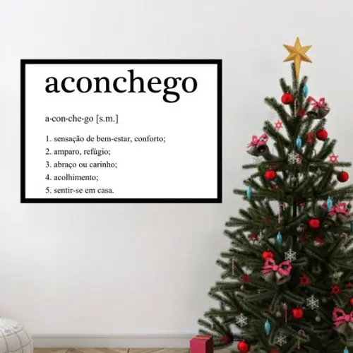 Arte Digital Quadro - Aconchego Significado Dicionário