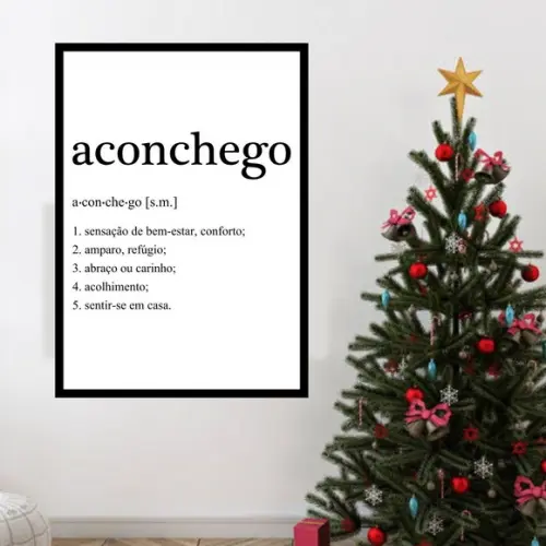 Arte Digital Quadro - Aconchego Significado Dicionário