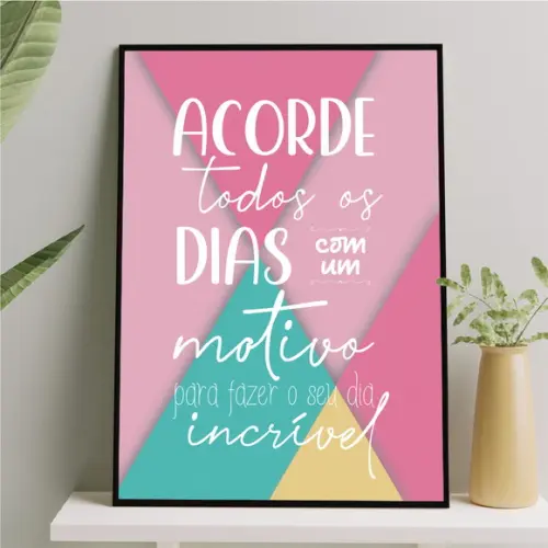 Arte Digital Quadro - Acorde Todos os Dias - Geométrico
