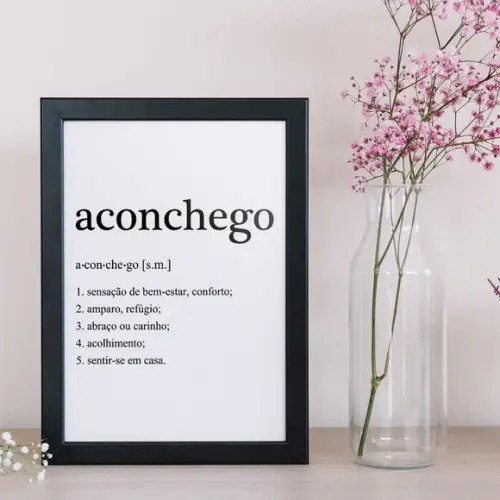 Arte Digital Quadro - Aconchego Significado Dicionário