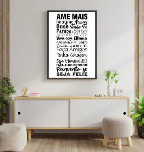 Arte Digital Quadro - Ame mais