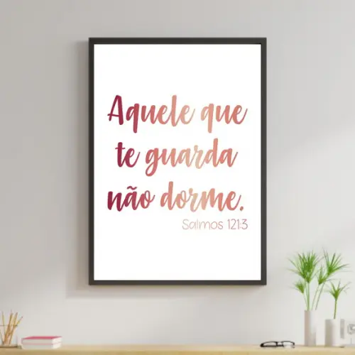 Arte Digital Quadro - Aquele que te guarda Rosegold