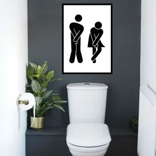 Arte Digital Quadro - Banheiro Mulher Homem