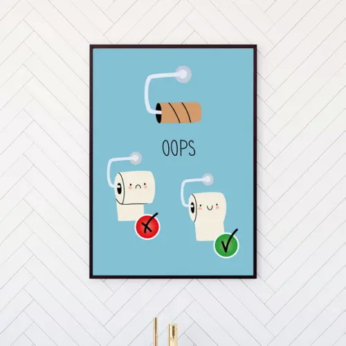 Arte Digital Quadro - Banheiro Papel Acabou