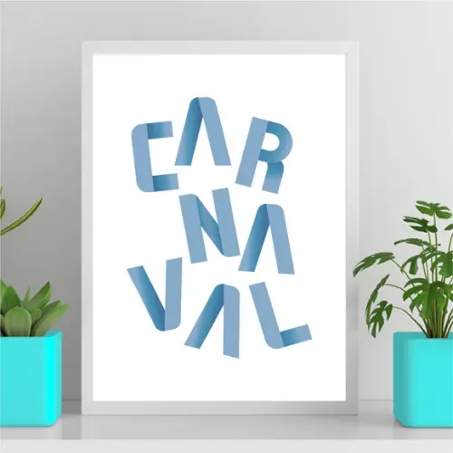 Arte Digital Quadro - Carnaval - Azul