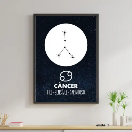 Arte Digital Quadro - Coleção Signos - Câncer
