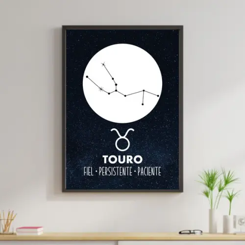 Arte Digital Quadro - Coleção Signos - Touro