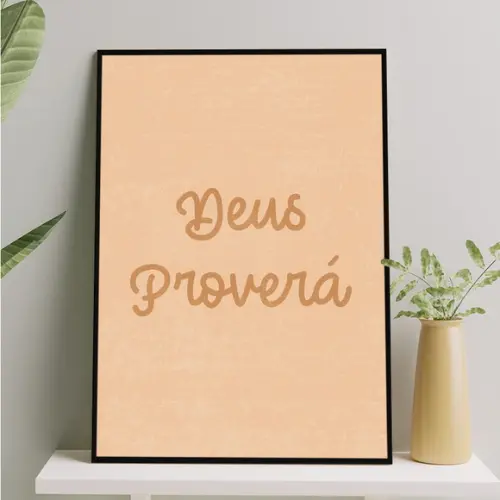 Arte Digital Quadro - Deus Proverá Tons Terrosos