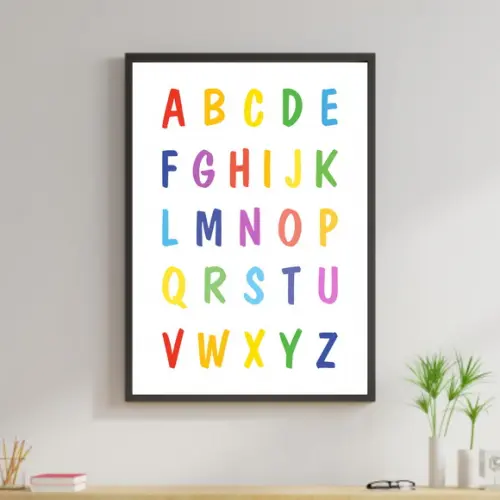 Arte Digital Quadro - Educativo Alfabeto