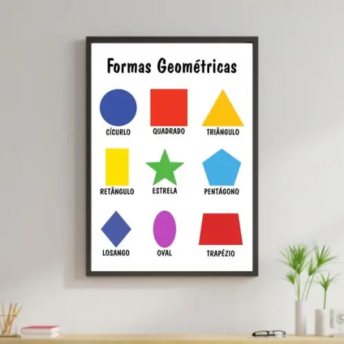 Arte Digital Quadro - Educativo Formas Geométricas