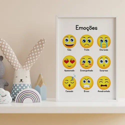Arte Digital Quadro - Educativo Infantil Emoções