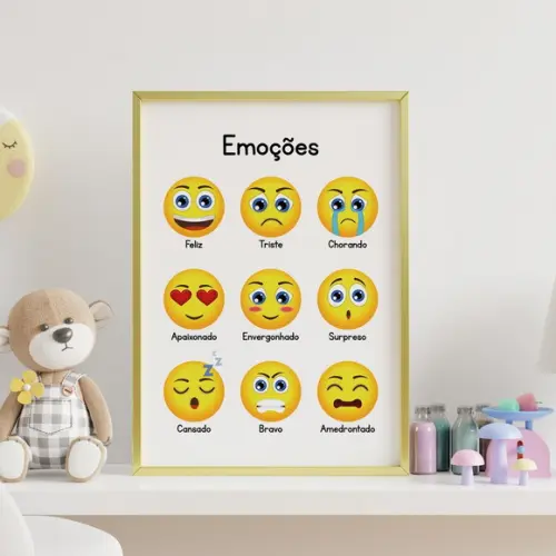 Arte Digital Quadro - Educativo Infantil Emoções