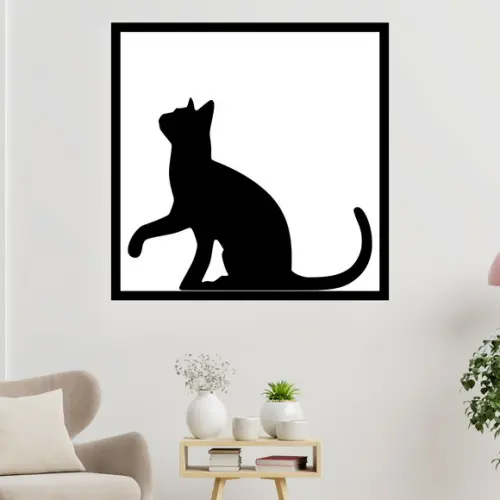 Arte Digital Quadro - Gato Preto