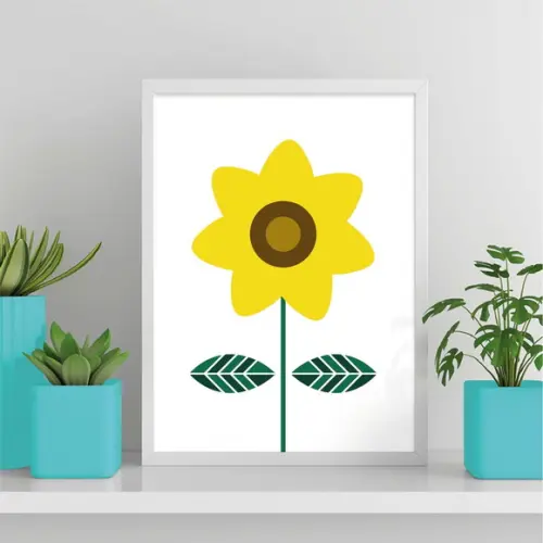 Arte Digital Quadro - Girassol Baby