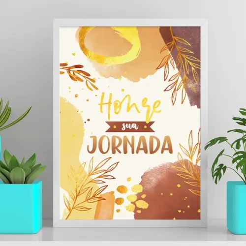 Arte Digital Quadro - Honre Sua Jornada - Abstrato Marrom