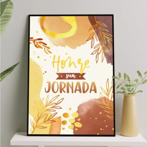 Arte Digital Quadro - Honre Sua Jornada - Abstrato Marrom