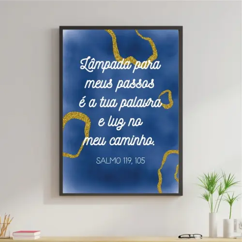 Arte Digital Quadro - Lâmpada para meus passos