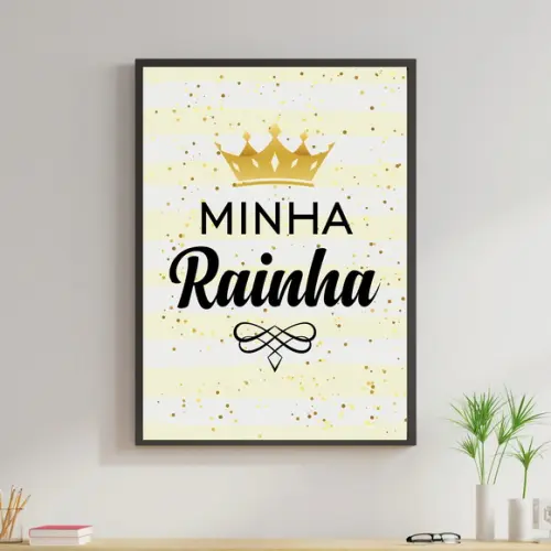 Arte Digital Quadro - Mãe - Minha Rainha