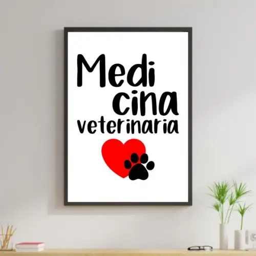 Arte Digital Quadro - Medicina Veterinária