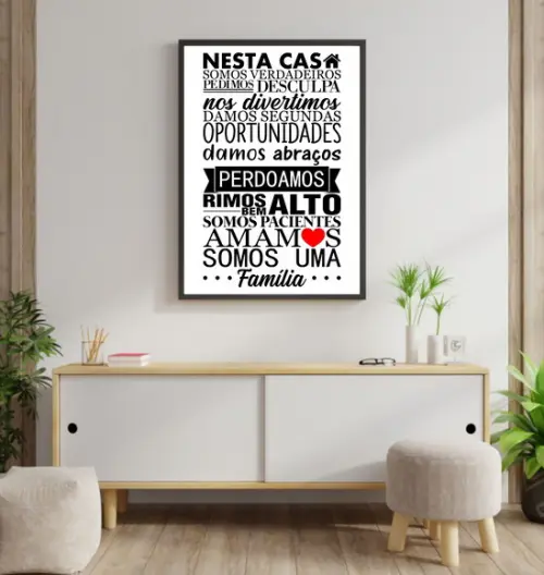 Arte Digital Quadro - Nesta casa somos verdadeiros
