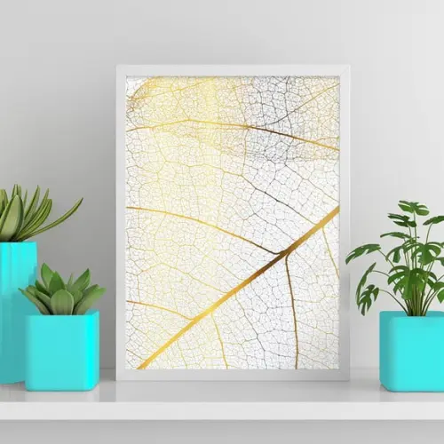 Arte Digital Quadro - Riscos Folha Dourada