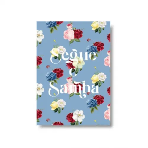 Arte Digital Quadro - Segue o Samba - Flores - Azul