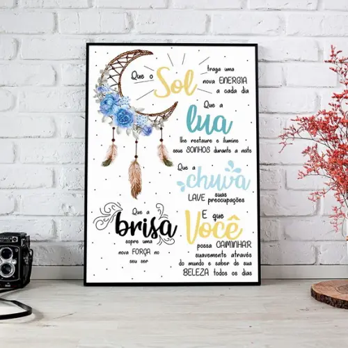 Arte Digital Quadro - Sol Lua Chuva Brisa Você