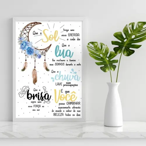 Arte Digital Quadro - Sol Lua Chuva Brisa Você