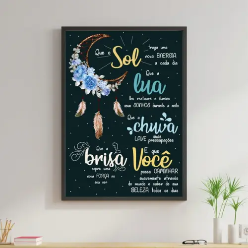 Arte Digital Quadro - Sol Lua Chuva Brisa Você