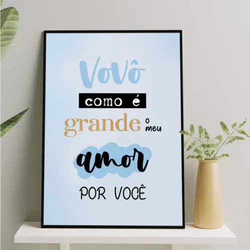 Arte Digital Quadro - Vovô Como É Grande o Meu Amor Por Você