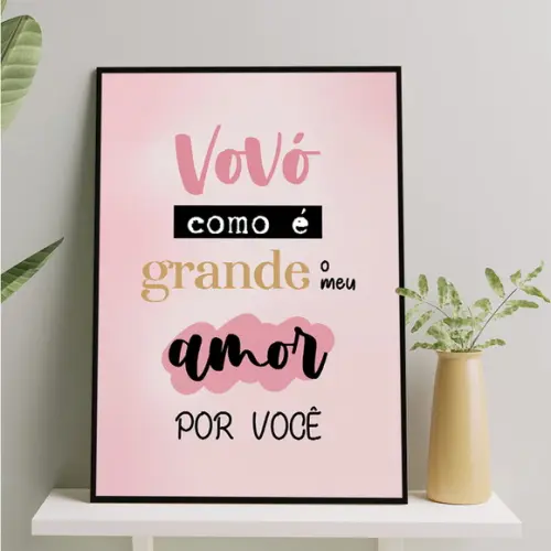 Arte Digital Quadro - Vovó Como É Grande o Meu Amor Por Você