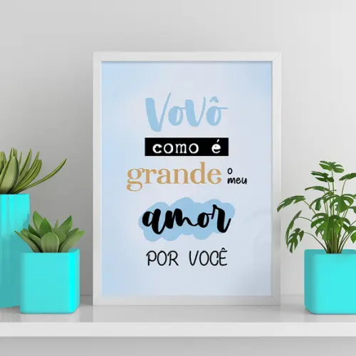 Arte Digital Quadro - Vovô Como É Grande o Meu Amor Por Você