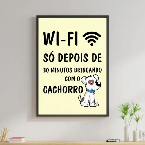 Arte Digital Quadro - Wi-fi Cachorro