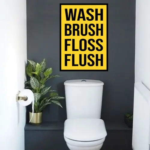 Arte Digital Quadro - Wash Brush Floss Flush Amarelo