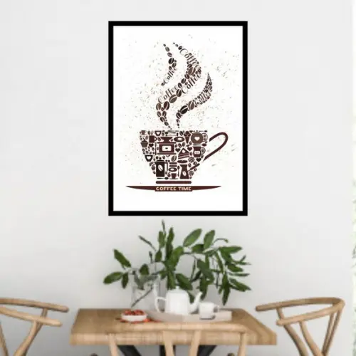 Arte Digital Quadro - Xícara Café - Coffee Time