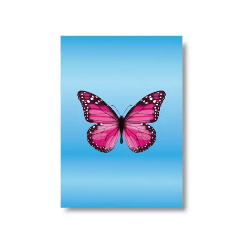 Arte Quadro Digital - Borboleta Rosa e Azul