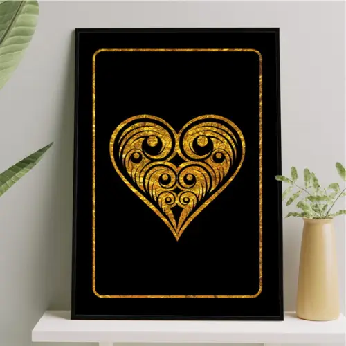 Arte Quadro Digital - Carta de Copas Dourado