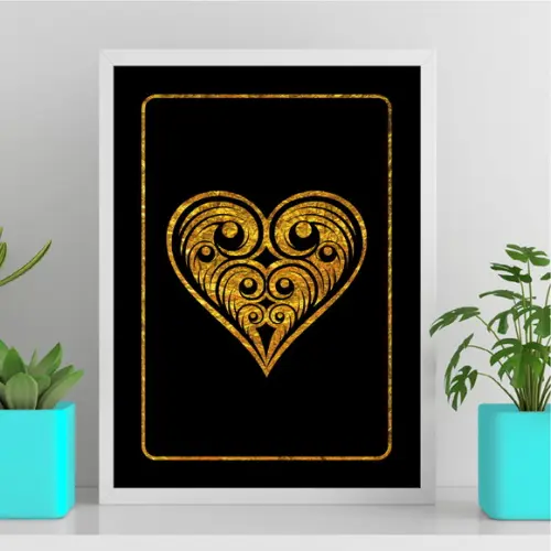 Arte Quadro Digital - Carta de Copas Dourado